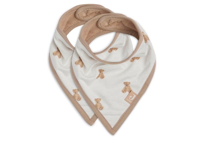 Jollein Bib Bandana Teddy Bear GOTS (2pack) - Image 1